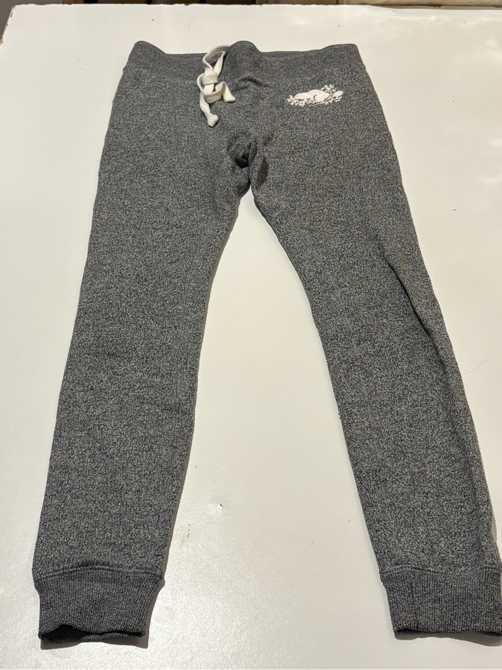Roots Heather Gray Sweat Leggings with White Drawstring